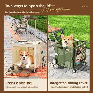 Valise de <span class=keywords><strong>transport</strong></span> <span class=keywords><strong>pliable</strong></span> transparente pour chiens et chats, grande capacité, boîte rectangulaire portable - Product Image 2