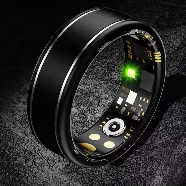 App Control Aluminum Alloy Smart Ring R10-Heart Rate Blood Oxygen Mood Tracker Sleep Fitness Monitor AI Health Remote Control
