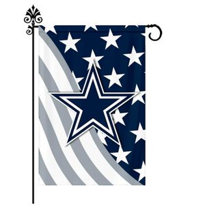 Bandera de Jardín Personalizada de los Dallas <span class=keywords><strong>Cowboys</strong></span> con Diseño de la Bandera Americana, Impresa por Ambos Lados en Poliéster - Product Image 1