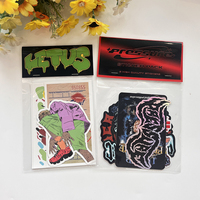 Paket Stiker Die Cut Logo Merek Perusahaan Label Perekat Vinyl Putih Paket Stiker Kustom Dengan Kemasan Kantong OPP