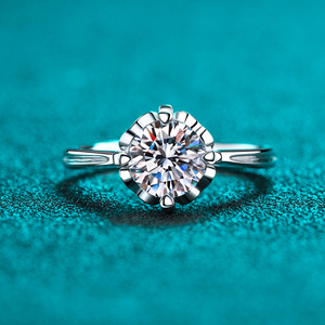 Anillo de Plata S925 con Moissanita, Certificado GRA, Corte Brillante Redondo VVS1, Plata <span class=keywords><strong>Ley</strong></span>, Venta al Por Mayor para Minoristas - Product Image 4