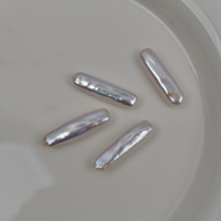 Perle naturelle d'eau douce baroque en forme de barre argentée, de couleur platine, à forte luminosité, pour accessoires de bijoux perlés faits main DIY