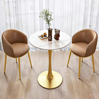 Table et chaises de salle à manger en ardoise de style industriel, table à café rapide, pieds en métal, pour hôtel et salon