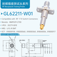 Sonde de test femelle SMA, connecteur coaxial RF, broche de test coaxiale 2.0 2.1 mm, prises de première et deuxième génération GL62211