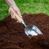 Spatule de jardin en acier inoxydable avec manche en bois, désherbeur manuel, cultivateur de sol pour jardinage extérieur, pelle, fourche, désherbeur