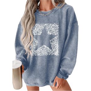 Sweat-shirt surdimensionné personnalisé pour femme, à épaules tombantes, manches longues, en maille de coton mélangé, pull d'automne - Product Image 2