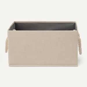 Foldable Fabric <b>Storage</b> Cubes with Rope Handles Stackable Cube Bins for Organizing Sundries Minimalist Design - Product Image 3