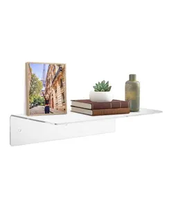 Wholesale Modern Wall Mounted Floating Shelves Clear Acrylic Shelf Divider Display Organizer