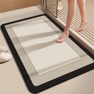 Tapis de salle de bain moderne et minimaliste, rectangulaire, à motif géométrique, absorbant, antidérapant, tapis de toilette, tapis de seuil d'entrée - Product Image 1