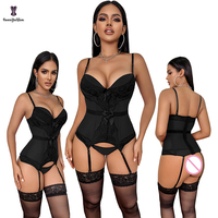 Soutien-gorge bustier en maille transparente pour femme, avec bretelles halter, fermeture dorsale réglable, style string, grande taille, corset à volants en spandex