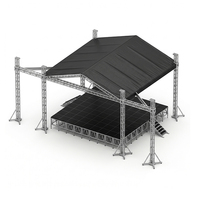 Structure de scène professionnelle en alliage d'aluminium robuste 14x8m, personnalisée OEM, noire, pour équipement de scène et présentoirs