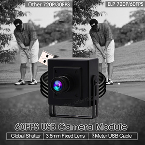 Caméra ELP 1MP à obturateur global, <span class=keywords><strong>webcam</strong></span> haute vitesse <span class=keywords><strong>720P</strong></span> <span class=keywords><strong>60fps</strong></span>, AR0144, caméra web monochrome noir et blanc pour PC, ordinateur portable - Product Image 3