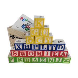 Tùy Chỉnh ABC 123 Khối Số Thư Khối Montessori Toddler Đồ Chơi Bé Khối Bằng Gỗ Xúc Xắc - Product Image 2