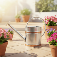 Arrosoir de jardin ovale en acier galvanisé Kimleyda 9L, écologique, avec poignée, couleur et logo personnalisables, vente en gros
