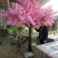 Pohon Bunga Sakura Buatan Realistis Tinggi 250cm dari Fiberglass+Kain, Ukuran Dapat Disesuaikan, Tahan Lama, Mewah, Modern, Ramah Lingkungan