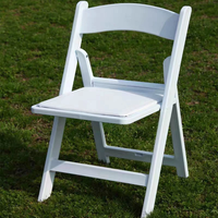 Chaise pliante en plastique blanc empilable ZDY-25, qualité commerciale, résine imperméable, chaise d'extérieur pour événements, location pour banquets