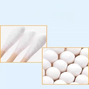 Hisopos de algodón médicos Haishi Hainuo Beswell, 100 sobres, de un solo cabezal, estériles, hisopos de algodón con palo de bambú desechables - Product Image 1