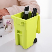 Seau de rangement en plastique personnalisé en gros, à roulettes, multicolores, pour usage de bureau, petite poubelle avec couvercle et roulettes