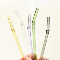 Pailles à boire en verre borosilicate de haute qualité, fabriquées à la main, réutilisables, résistantes à la chaleur, écologiques, accessoires de bar, lait, jus