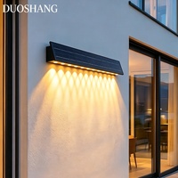 Lampe murale extérieure LED solaire en acier inoxydable, étanche, style moderne, effet de lavage mural pour jardin et balcon