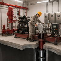 Système de pompe à incendie électrique diesel à turbine verticale de 500 GPM avec pompe jockey pour réservoir d'eau d'incendie souterrain