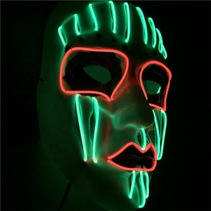Faible MOQ Mode D'horreur Effrayant Lumineux Lumineux Fête D'halloween EL Néon Masque - Product Image 4