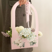 Usine Design personnalisé impression bouquets de fleurs cadeau Saint Valentin Boîtes en carton panier d'expédition floral Boîte