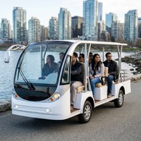 Bus touristique électrique 8 places, batterie 60V, autonomie 100-130km, moteur AC 4KW pour navette de zone touristique, certifié CE