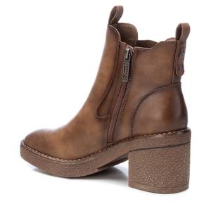 Stivaletti con tacco Taupe da 172008 donna con plateau da donna Slip-On in cotone traspirante per l'estate autunno inverno - Product Image 3