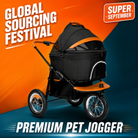 Poussette pliable 3 roues en alliage d'aluminium et tissu Oxford pour animaux de compagnie T10, roues de 12 pouces, poussette pour chien et chat, roues arrière anti-crevaison à dégagement rapide