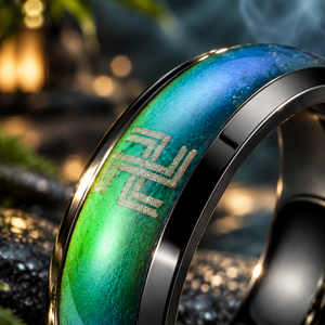 Anillo JLM de Acero Inoxidable con Patrón Tribal Termocrómico, para Hombres, Mujeres y Parejas, Anillo de Estado de Ánimo, Joyería Vintage de Fantasía, Regalo - Product Image 2
