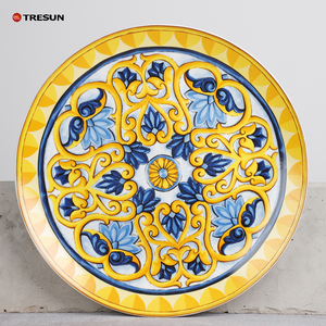 <span class=keywords><strong>Assiette</strong></span> en porcelaine peu profonde de style marocain de haute qualité, ronde, nordique, occidentale, fabriquée en Chine, sur mesure pour les restaurants - Product Image 1