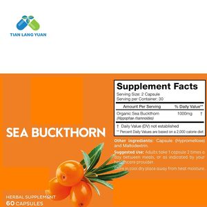 Oem Pakket Duindoorn Bessenolie Supplement 4400Mg Duindoorn Olie Capsules Natuurlijke Bron Van Omega 3 6 7 En Omega 9 - Product Image 2