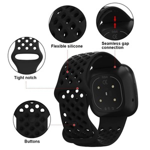 Bracelet de montre de sport étanche à la mode S L taille trou bracelet de montre en Silicone officiel respirant pour <span class=keywords><strong>fitbit</strong></span> Versa 3 sens - Product Image 3