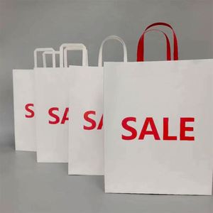 Kraft Paper Custom Logo Offset Printing Recycled White Brown Sushi Salad Lunch <b>Bags</b> with Twisted Handle (Recyclable) - Product Image 6