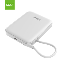 Taille mince charge rapide PD 20W polymère chargeur mobile LED Portable en gros Logo personnalisé câble intégré 5000mAh batterie externe