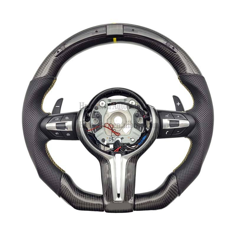 F10 Carbon+leather+Led+Yellow Stitching+Buttons Pa