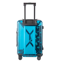 Valise à roulettes en aluminium avec design personnalisé, double face transparente en PC