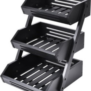 Black three-tier fruit basket