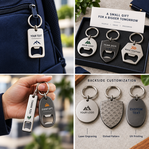 Porte-clés ouvre-bouteille personnalisés en acier inoxydable, logo personnalisé, cadeaux promotionnels d'entreprise, fabrication OEM ODM - Product Image 3