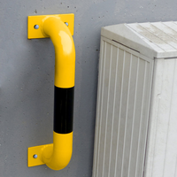 Barra de Protección para Pared, Amarillo/Negro, Montaje en Superficie, Acero, Diámetro 6 cm, 50 x 30 cm