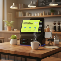 Station de location de batteries externes à écran tactile, compacte, de bureau, 4 emplacements, chargeur portable partagé pour café