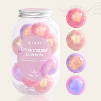 20G * 10 Pack Bombes de Bain Moussantes Macaron Emballées en Pot Marque Privée Luxe Aromathérapie Petites Bombes de Bain Colorées Mini Coffret Cadeau