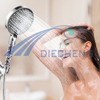 Nouvelle douchette à main haute pression 2023, 3 modes, filtre ABS transparent, avec une seule sortie et finition chromée