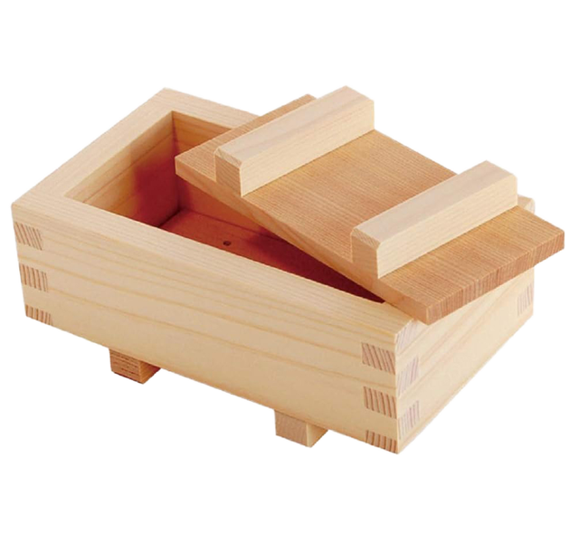 Eco-friendly wooden sushi mold set for preparing traditional Japanese cuisine