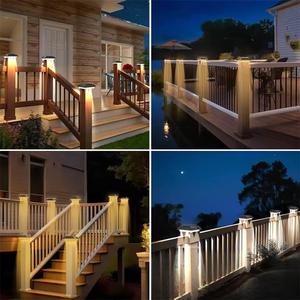 مصباح عمود <span class=keywords><strong>LED</strong></span> يعمل بالطاقة الشمسية، مقاوم للماء IP65، إضاءة خارجية قابلة لإعادة الشحن، زاوية إضاءة 360 درجة، تحكم بمستشعر الضوء للحدائق/الأسوار - Product Image 4