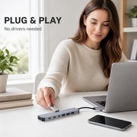 Adaptateur Hub USB 3.0 Type C 7-en-1 USB C 3.1 Multi-ports Lecteur de Cartes de Données TF PD en Alliage d'Aluminium Accessoires PC Informatique