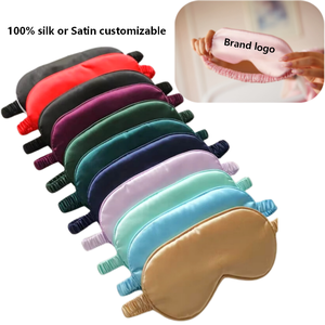 Antifaz para dormir de seda 100% orgánica de morera, directo de fábrica, con banda elástica ajustable, antifaz grande de seda estampada. - Product Image 2