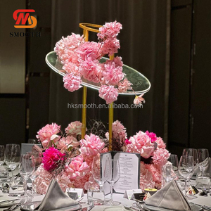 Elegante Soporte de Flores Dorado para Decoración de Mesa en Bodas y Eventos, con Luz LED, para Fiestas - Product Image 1