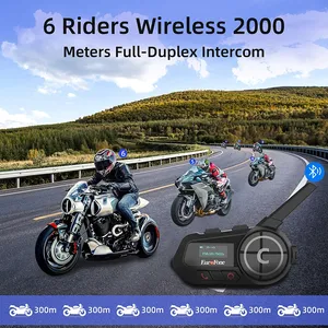 Nouvel interphone de groupe pour moto <span class=keywords><strong>Europhone</strong></span> IP67 étanche en ABS pour 6 motards, casque avec écran LCD, talkie-walkie longue portée - Product Image 5